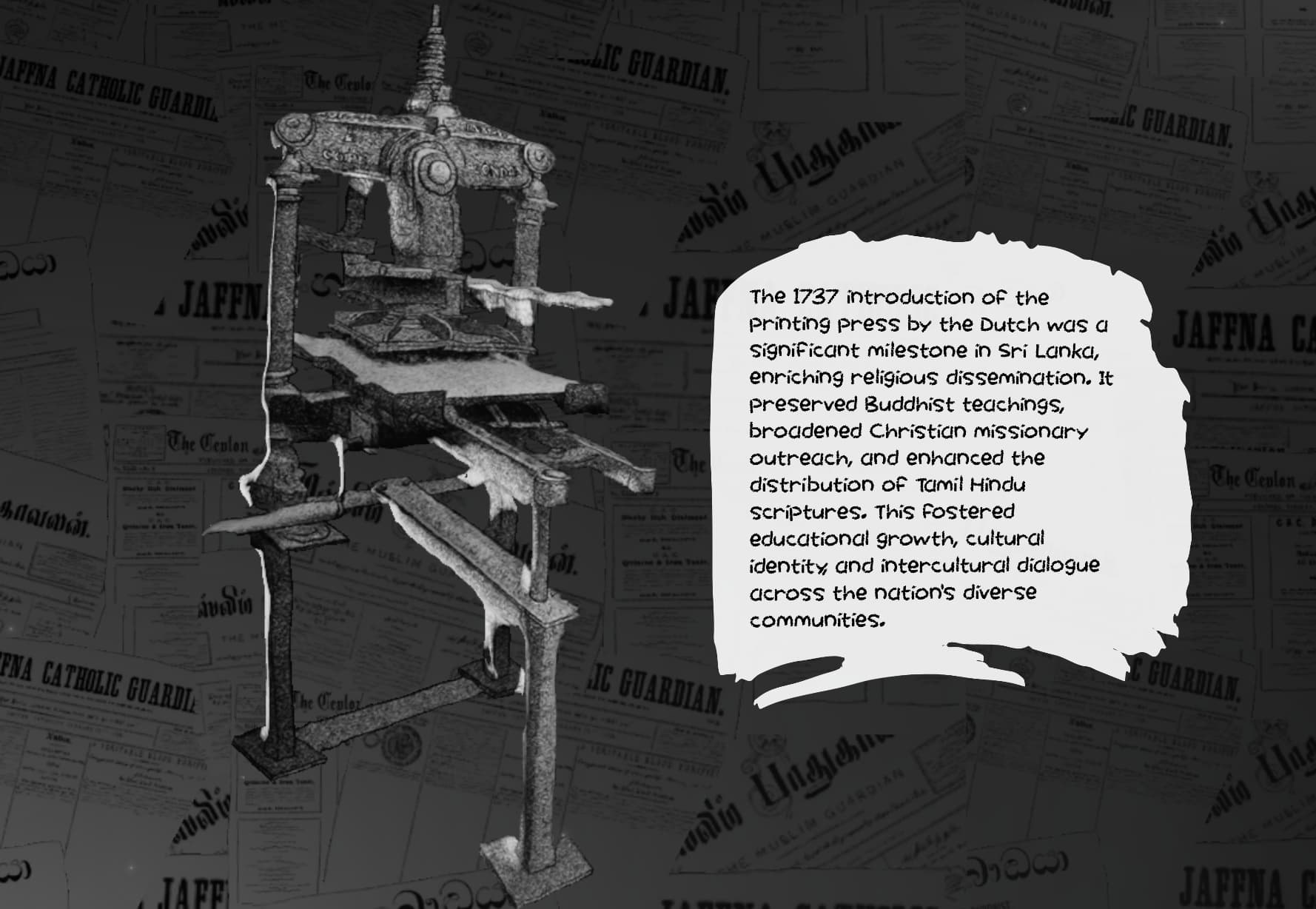 Illustrated panels from the Museum of Religious Freedom comic