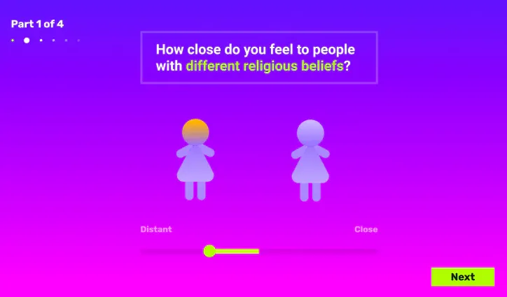 Interface mockup for the survey