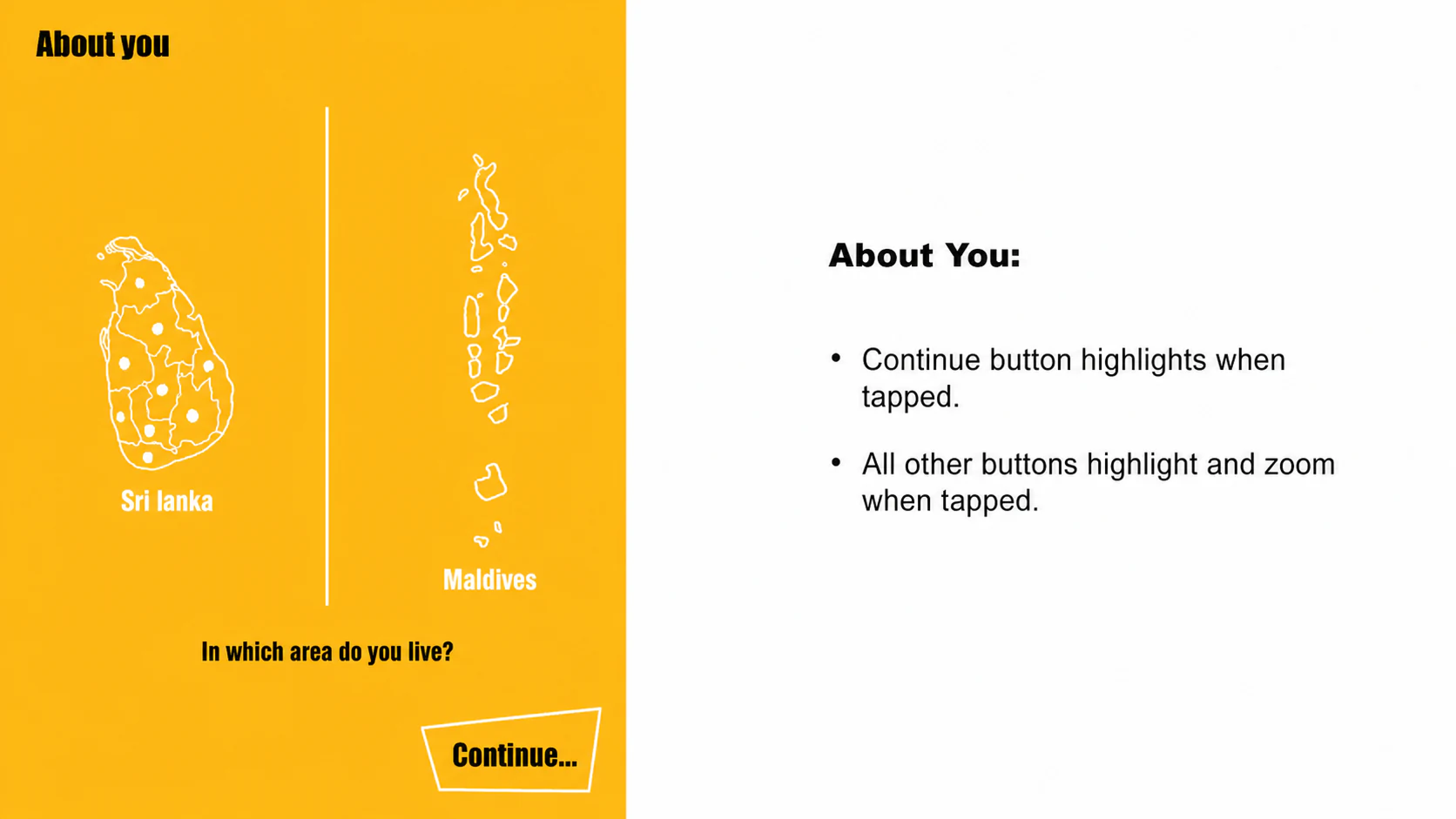 Client slide showing a location selection requirement for the survey