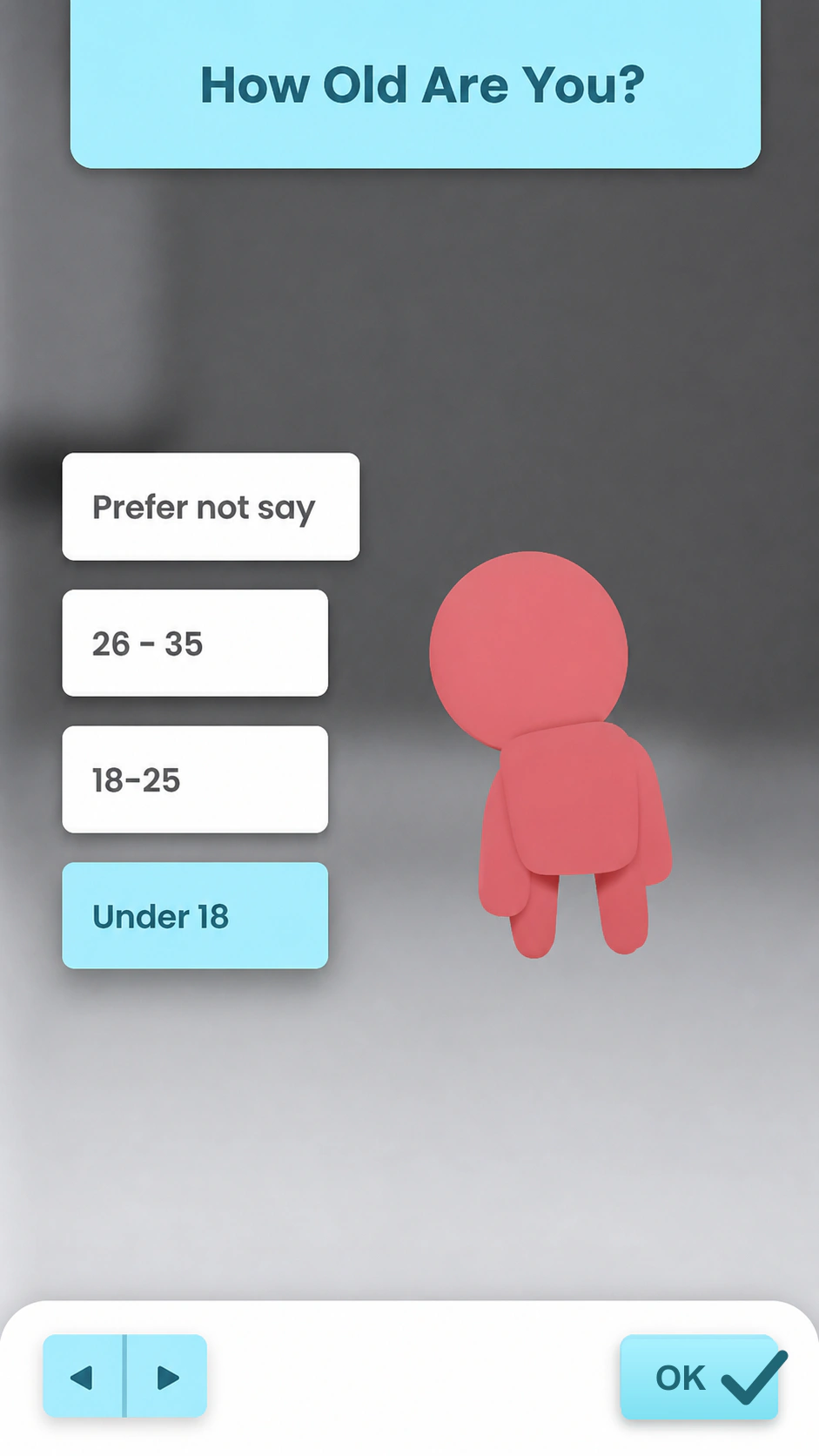 Early mobile prototype showing a select input screen