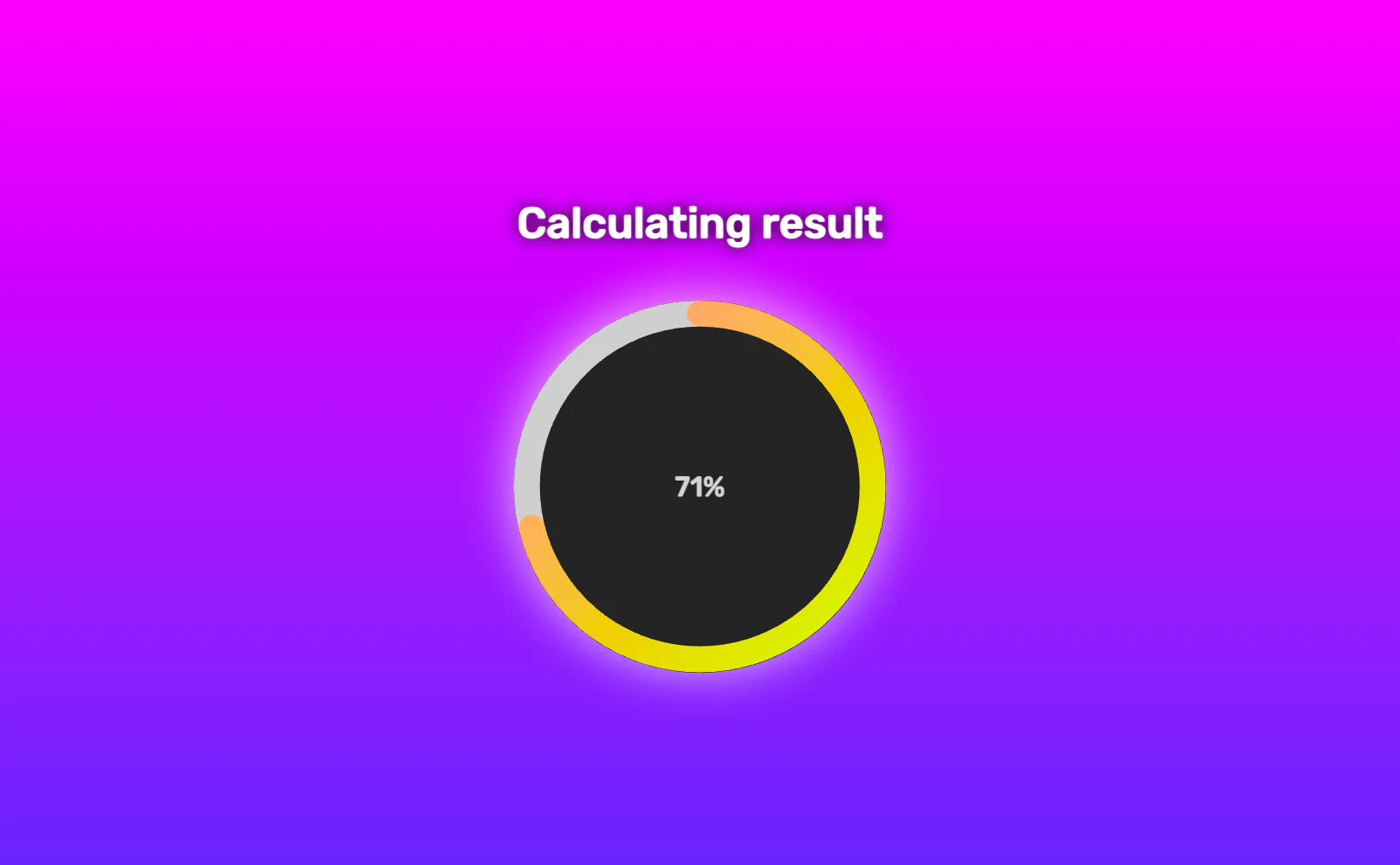 Final survey calculating results screen