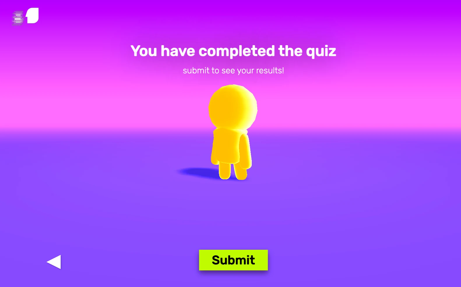 Final survey completed quiz screen