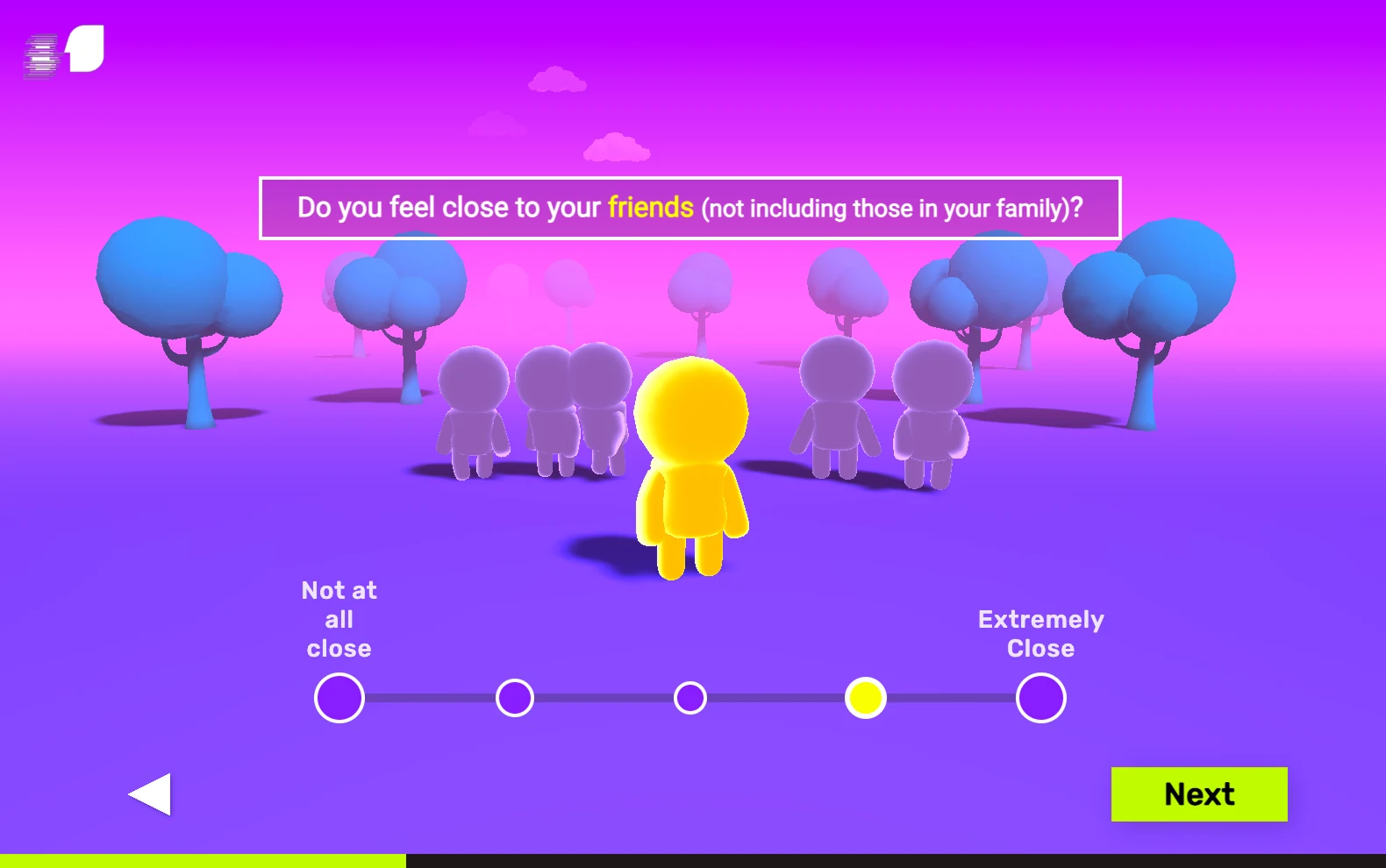 Final survey radio-style question asking about close friends