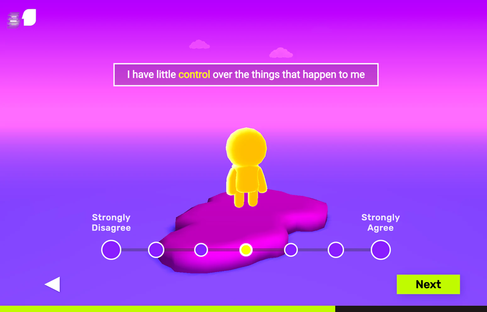 Final survey radio-style question about control over things in the person's area